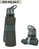 Bouteille d’eau pliante en silicone, bouteilles d’eau pliables en silicone réutilisables et étanches pour le sport, le camping, sans BPA