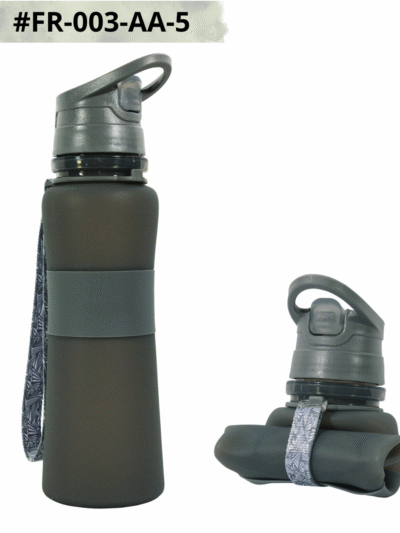 Bouteille d’eau pliante en silicone, bouteilles d’eau pliables en silicone réutilisables et étanches pour le sport, le camping, sans BPA