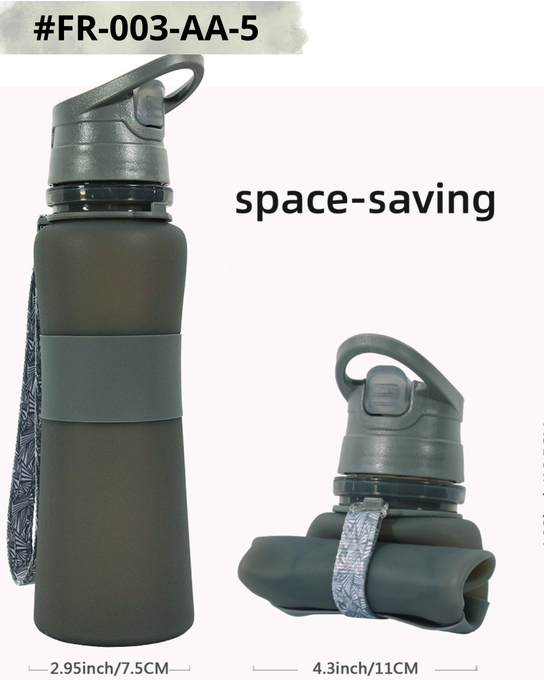 Bouteille d’eau pliante en silicone, bouteilles d’eau pliables en silicone réutilisables et étanches pour le sport, le camping, sans BPA – Image 5