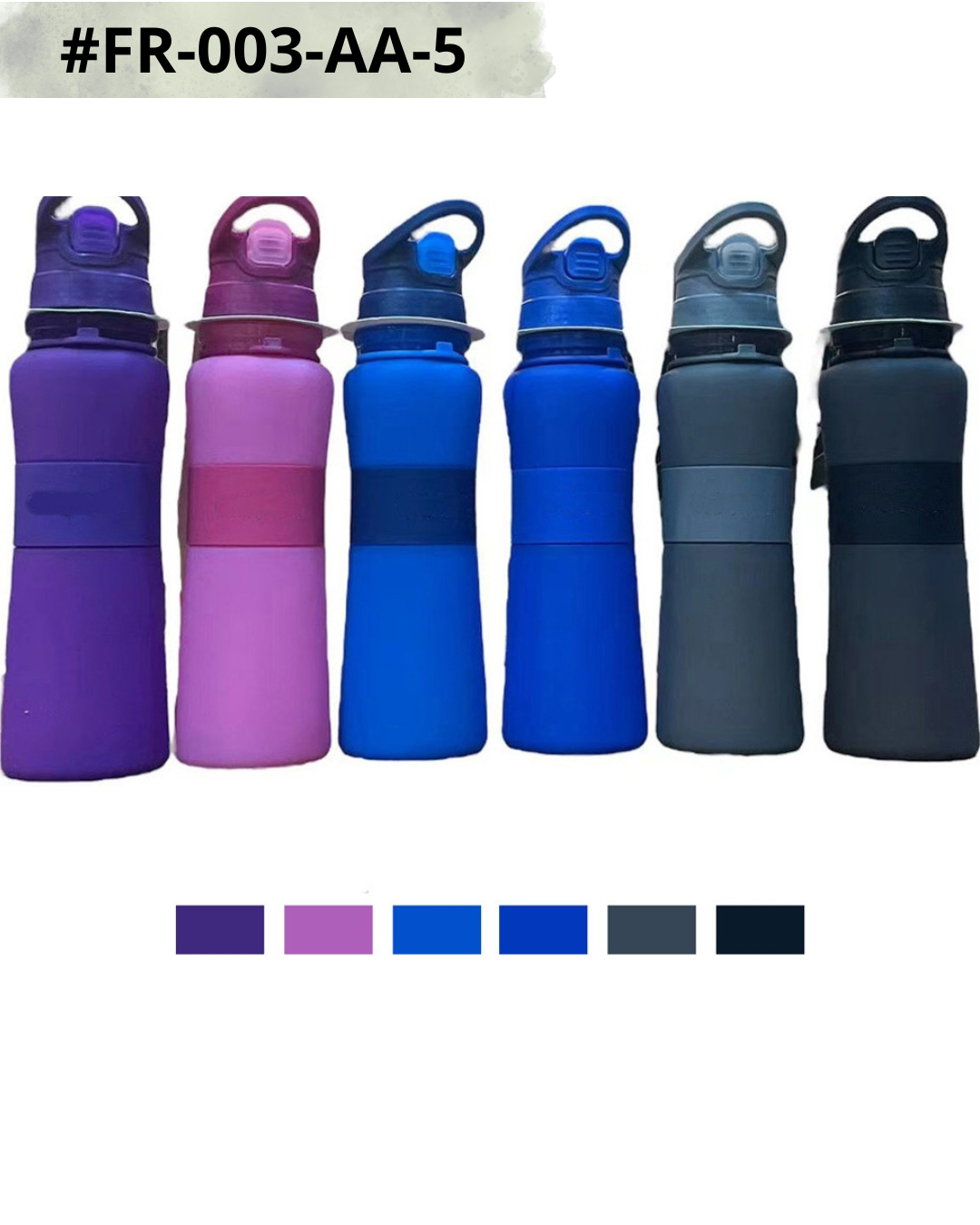 Bouteille d’eau pliante en silicone, bouteilles d’eau pliables en silicone réutilisables et étanches pour le sport, le camping, sans BPA – Image 3