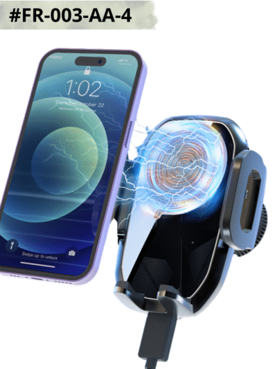 Chargeur de voiture sans fil Serrage automatique 15W Charge rapide 360 Bouche d’aération réglable Support de téléphone portable Support de voiture Chargeur sans fil
