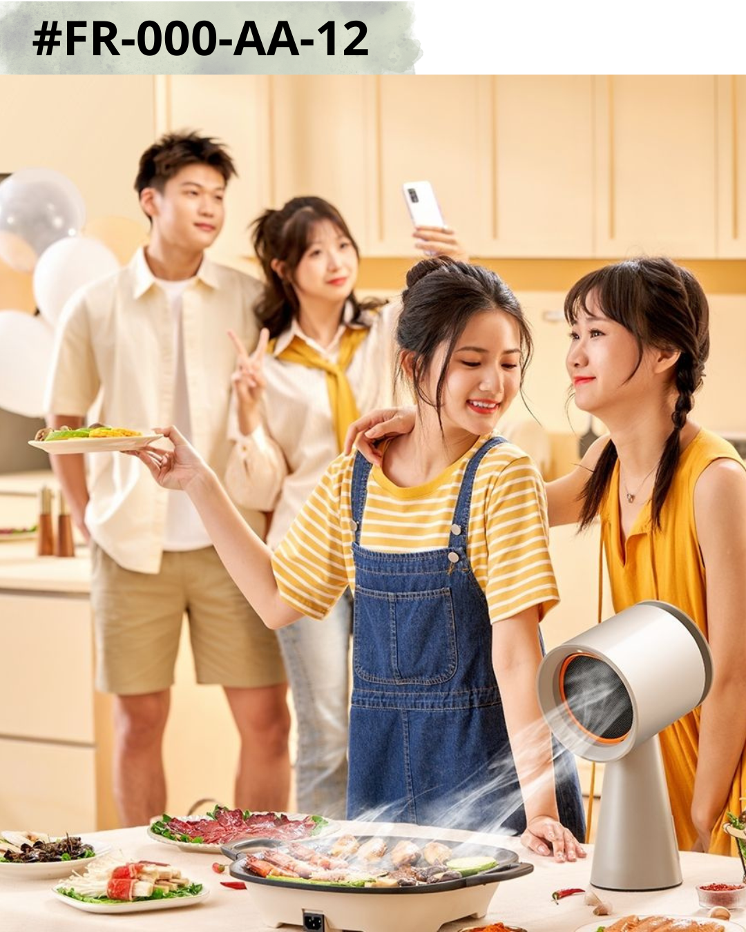 Purificateurs de cuisine de cuisine de bureau portable Hotte de cuisine avec filet de séparation des fumées en polymère – Image 3