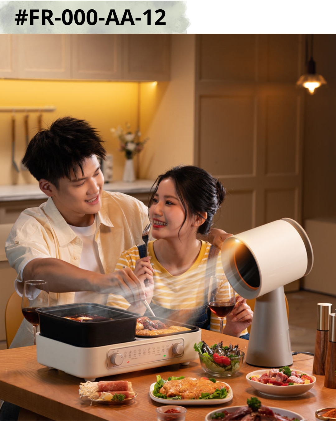 Purificateurs de cuisine de cuisine de bureau portable Hotte de cuisine avec filet de séparation des fumées en polymère – Image 4