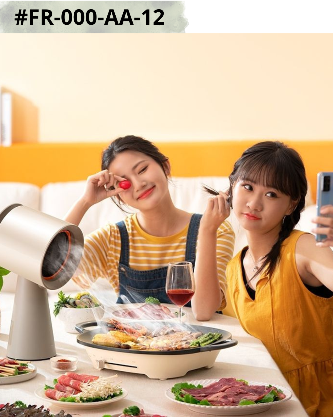 Purificateurs de cuisine de cuisine de bureau portable Hotte de cuisine avec filet de séparation des fumées en polymère – Image 5